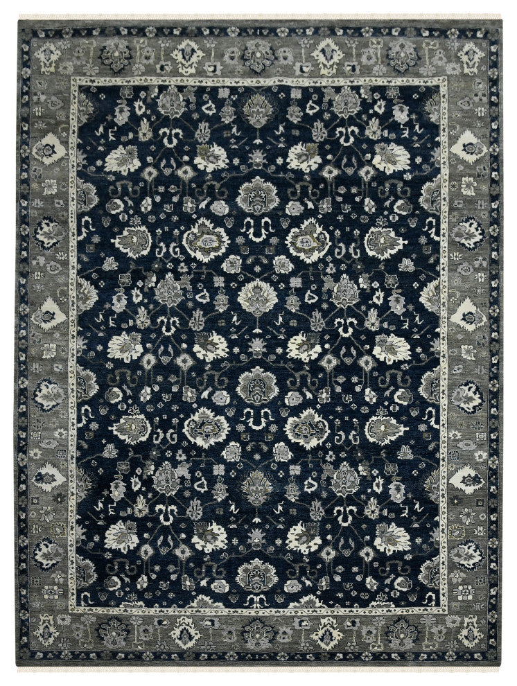 Nuit Arabe Lodi Area Rug, Blue, 9' x 12', Bordered
