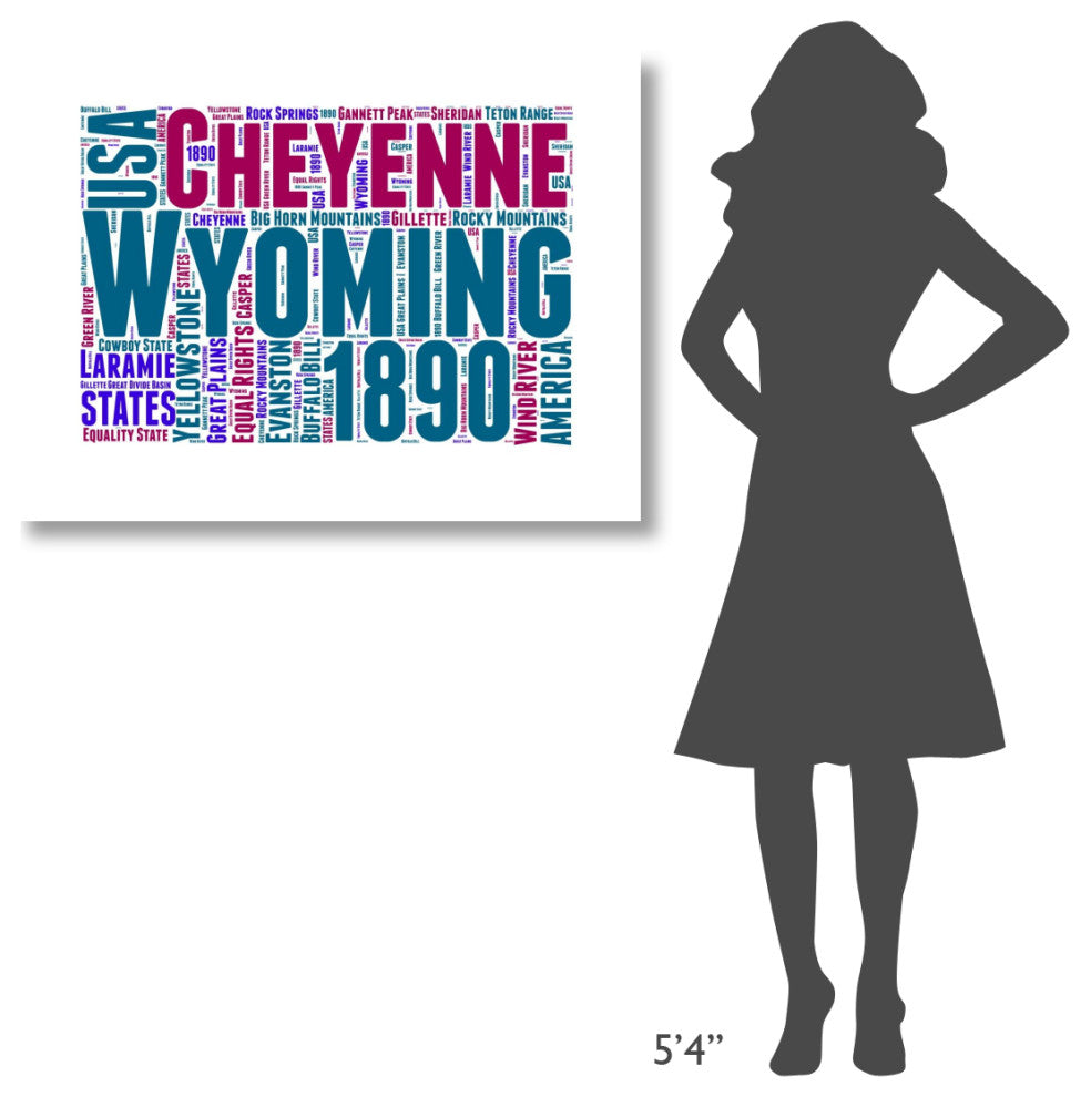 "Wyoming Word Cloud Map" Fine Art Print