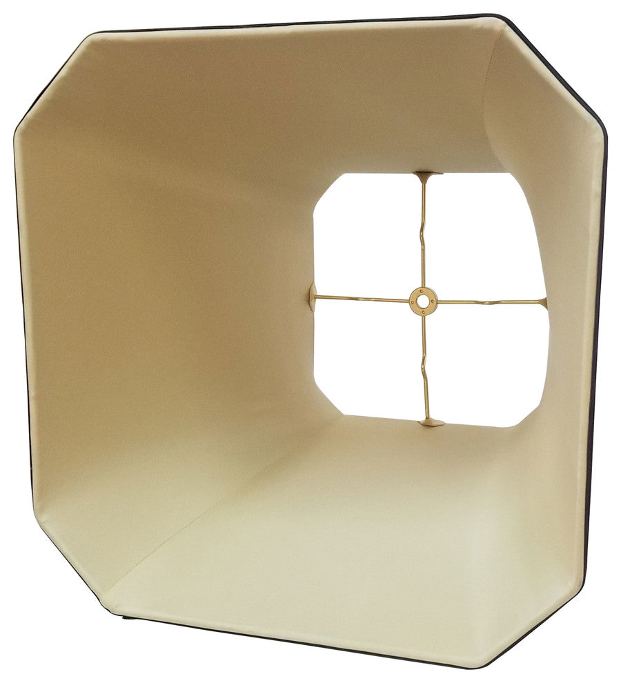 Royal Designs Square Cut Corner Basic Lampshade, Antique Gold, Black, 11x17x15