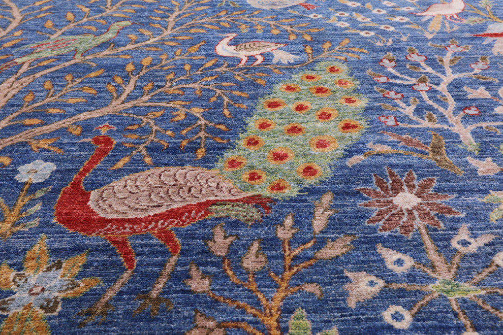 12' 0" X 14' 6" Persian Tree Of Life Design Handmade Wool Rug Q7812