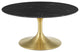 Lippa 36" Artificial Marble Coffee Table, Gold Black