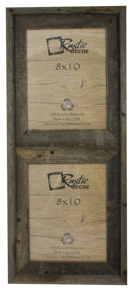 Jasper Reclaimed Rustic Barn Wood Vertical Collage Frame, 8"x10"