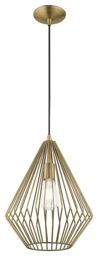 Livex Lighting Antique Brass 1-Light Mini Pendant