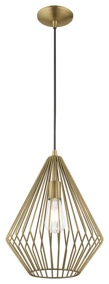 Livex Lighting Antique Brass 1-Light Mini Pendant
