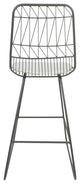 Ella Outdoor Wire Counter Stools with Cushions, Set of 4, Gray Finish, Ivory