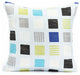 Sky Blue And Apple Green Square Pattern Throw Pillow Cover, 20"x20"