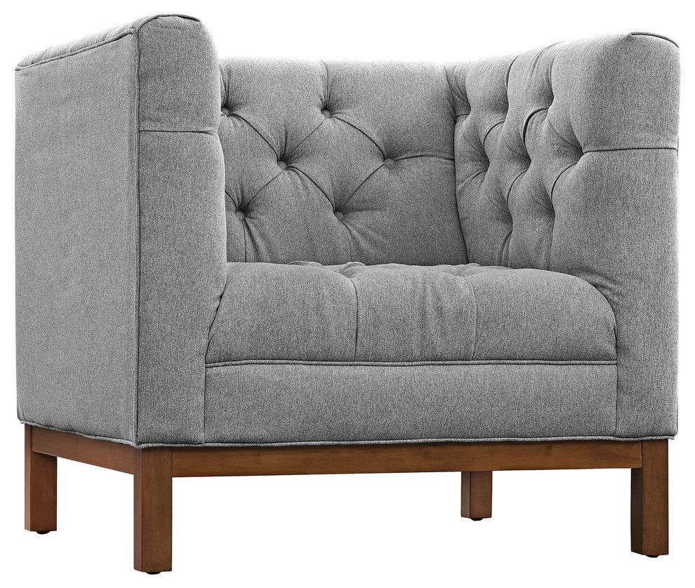 Modern Expectation Gray Panache Upholstered Fabric Armchair