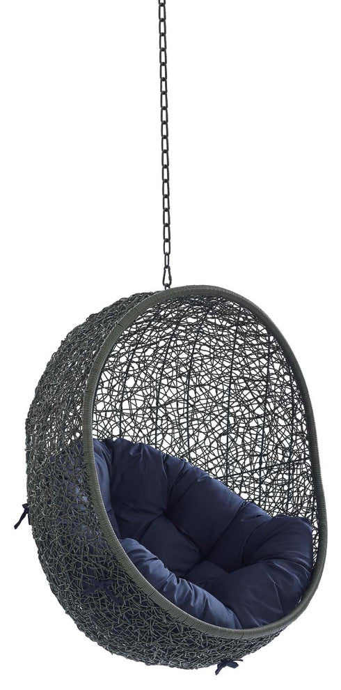 Hide Sunbrella Fabric Swing Outdoor Patio Lounge Chair Without Stand - Gray Navy