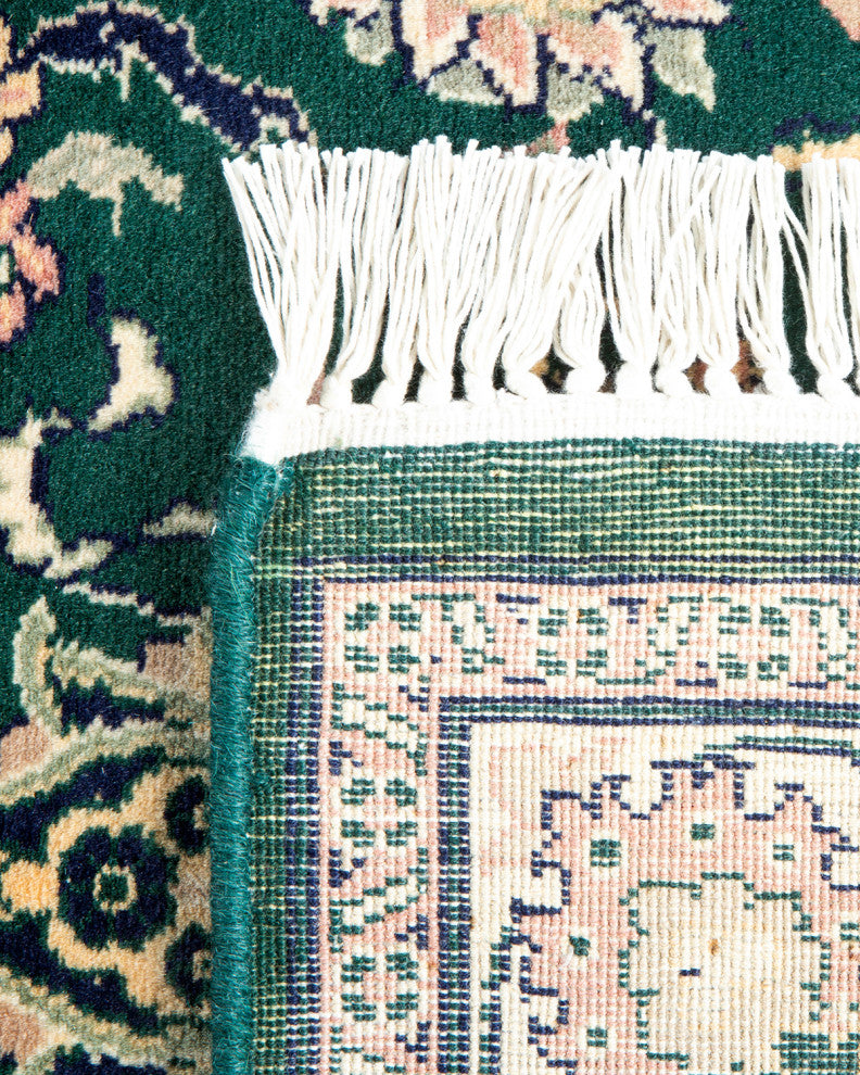 Mogul, One-of-a-Kind Handmade Area Rug Green, 2' 6 x 12' 7