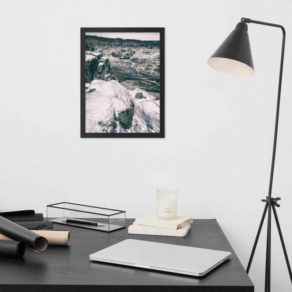 Great Falls Vintage Rural Landscape Framed Photo Paper Wall Art Prints, Black, 12" X 16"