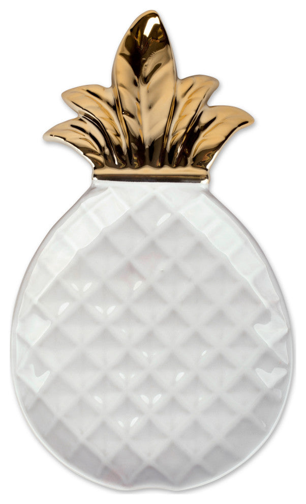 Gold Pineapple Plate Large Set of 2
