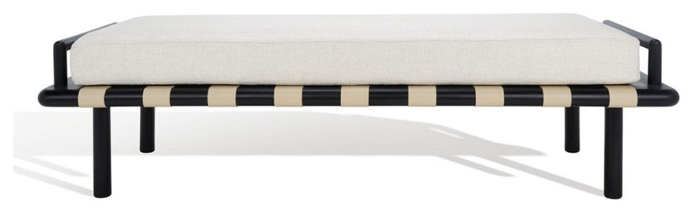 Safavieh Couture Constantine Teak Bench, Black/White
