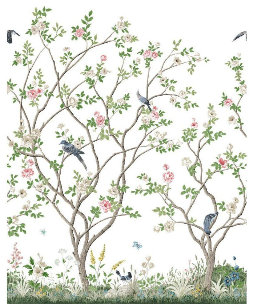 Lingering Garden White Wall Mural