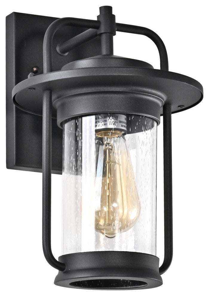 CHLOE Lighting Jeffrey Transitional 1-Light Textured Black Outdoor Wall Sconce