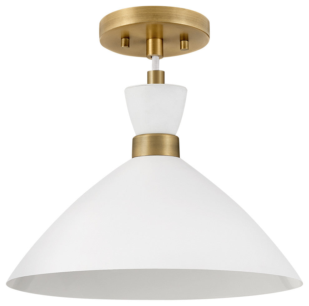 Lark Simon Single Light Convertible Pendant, Matte White