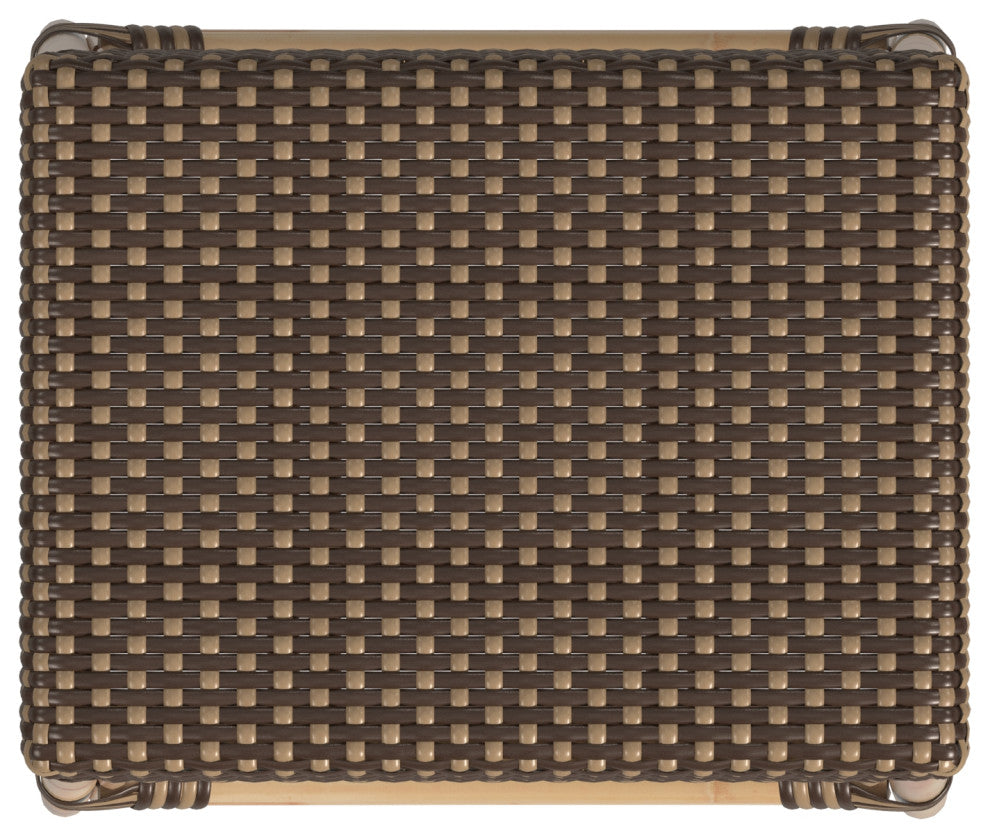 Robias Rectangular Rattan 24.5" Counter Stool, Brown