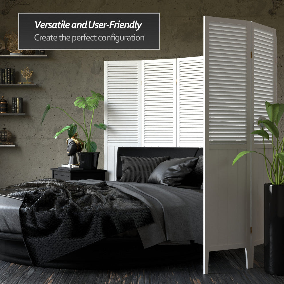 6' Tall Beadboard Divider, White, 3 Panels