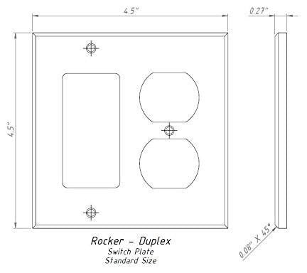 Noce Travertine Rocker Duplex Switch Wall Plate / Switch Plate / Cover - Honed