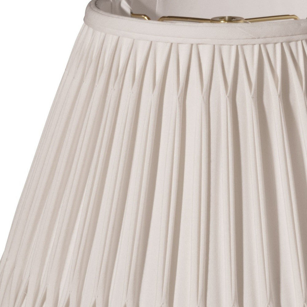 12" Cream Slanted Bell Smocked Paperback Shantung Lampshade