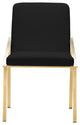 Nika Dining Chair, Seat: Black, Base: Brushed Gold