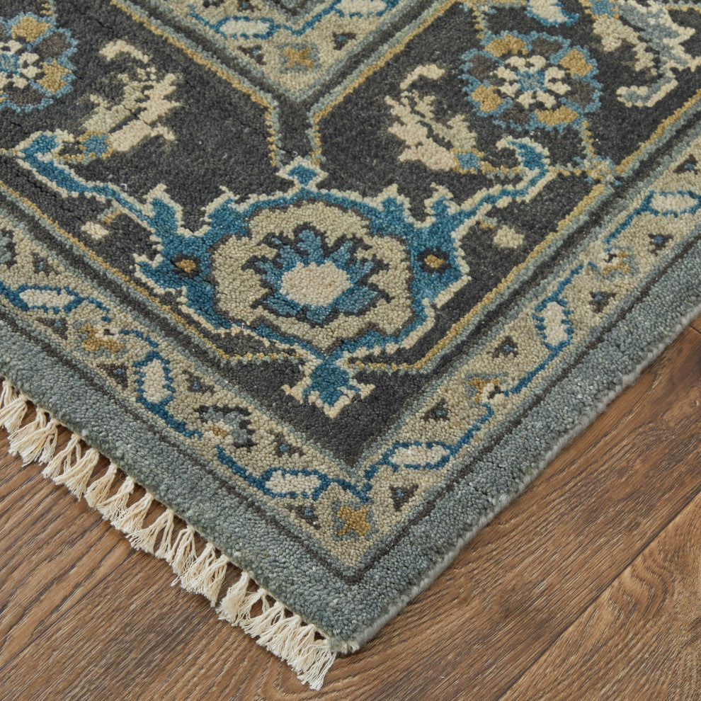 Weave & Wander Alden Rug, Steel/Chocolate, 7'9"x9'9"