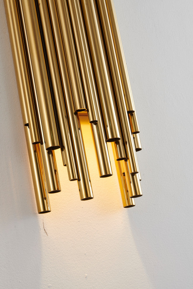Gold Stainless Steel Rod Wall Sconce