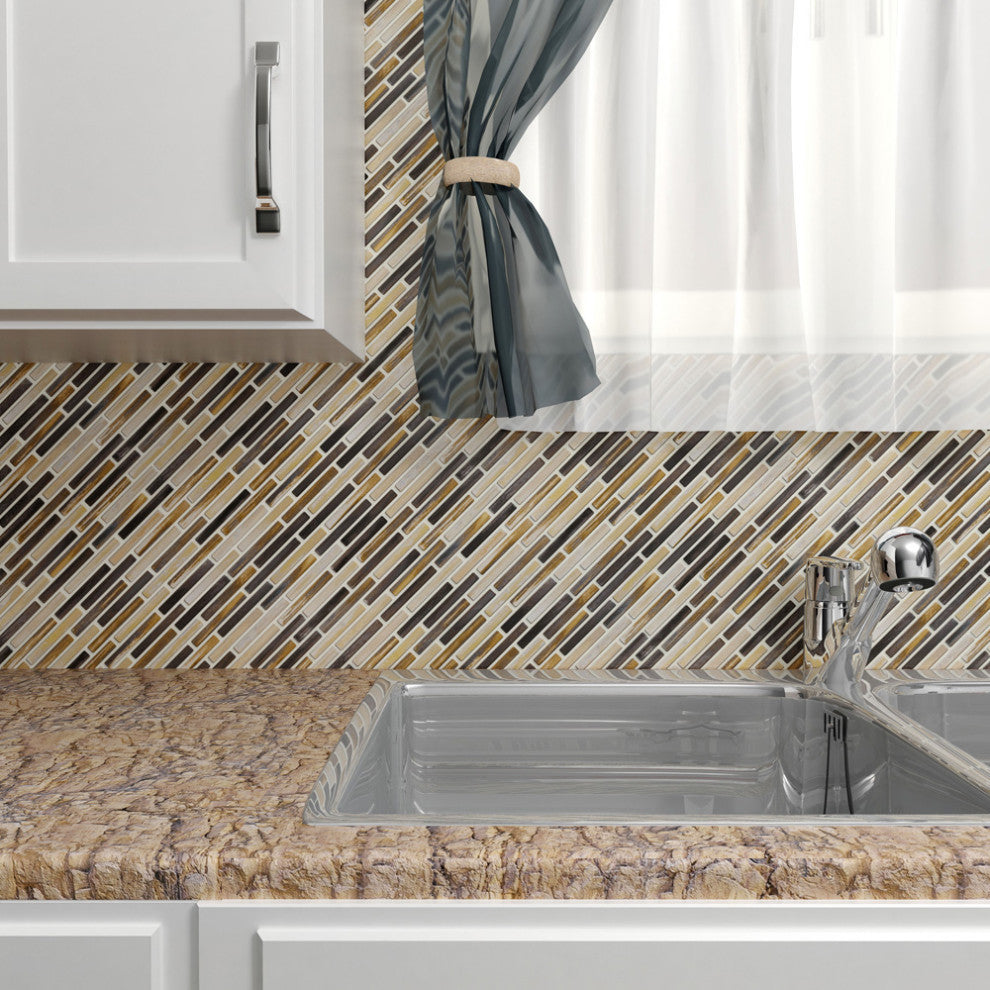 Rustica Brick Mosaic Floor and Wall Tile, Highlands, Sample