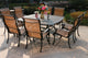 9-Piece Aged Bronze Aluminum Square Dining Set With 8 Sling Chairs