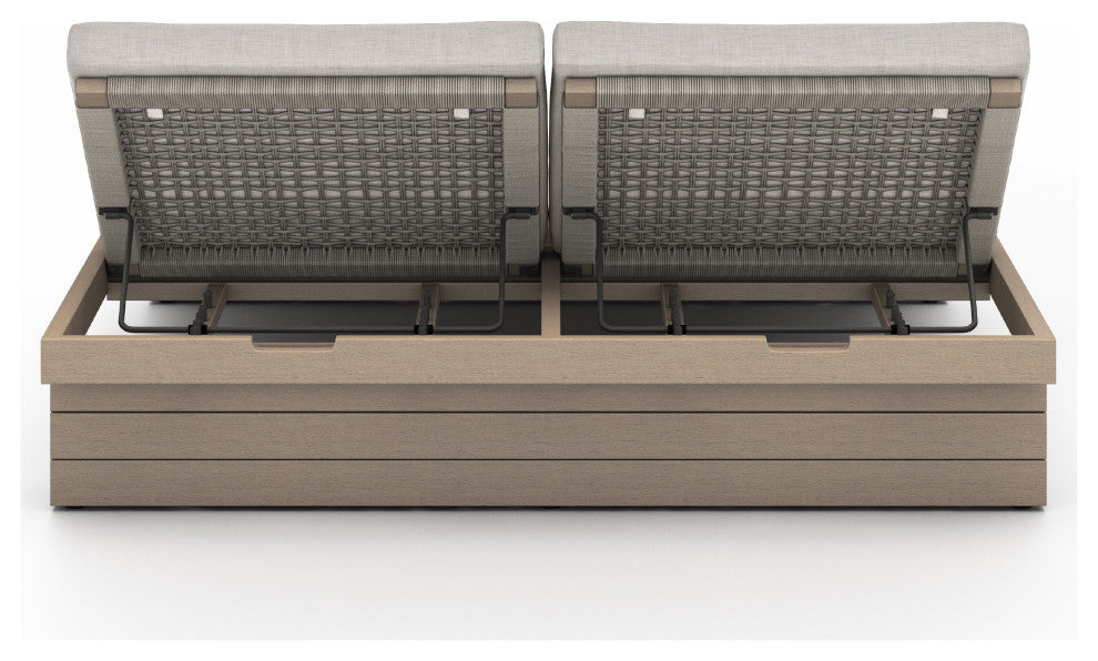 Leroy Outdoor Dbl Chaise Lounge-Brn/Stn