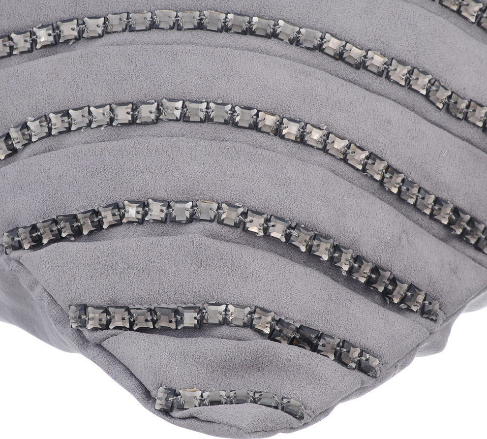 Gray Decorative Pillow Covers 12"x12" Suede Fabric, Penthouzz