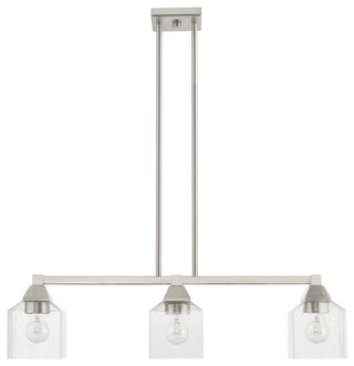 Aragon 3 Light Brushed Nickel Linear Chandelier