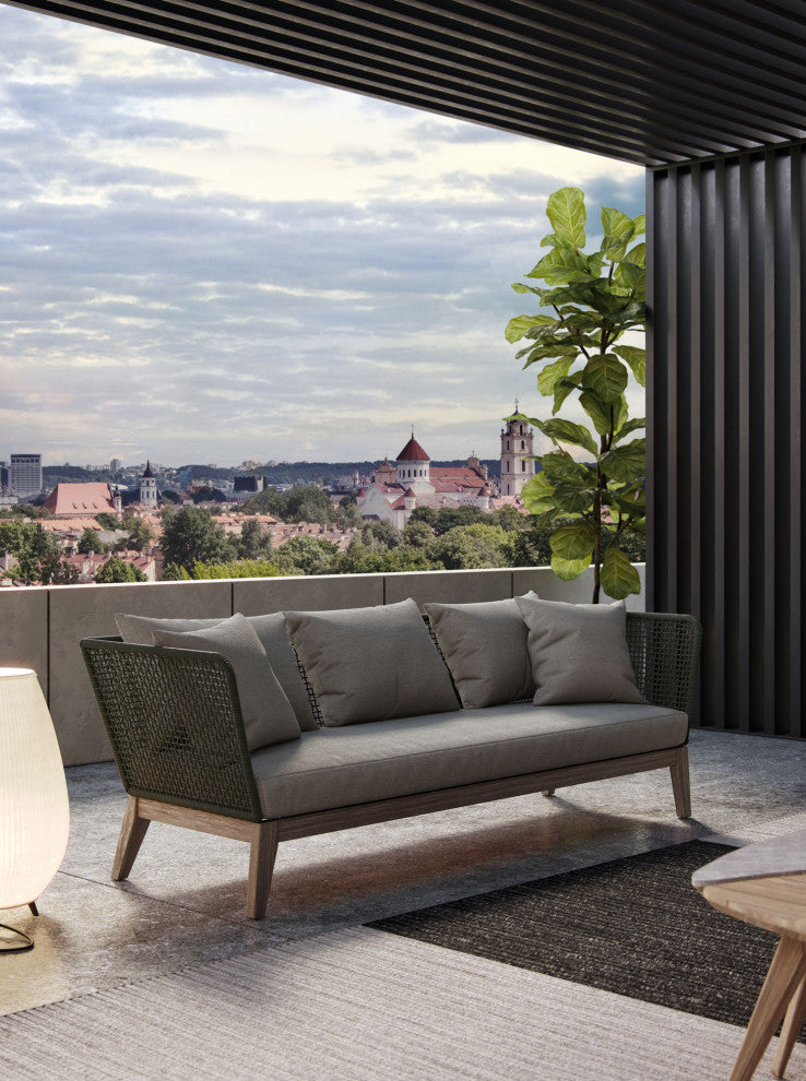 Netta Outdoor Sofa in Feather Gray Fabric