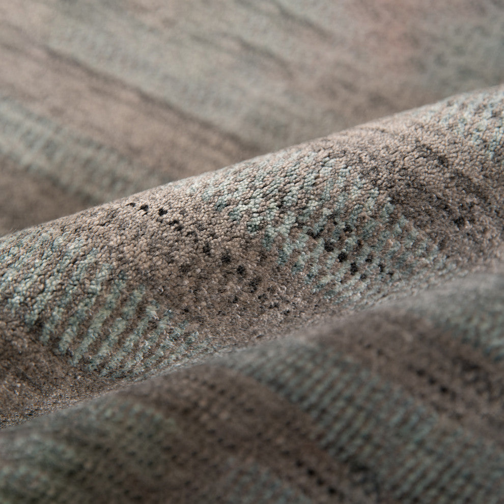 Rufina Handmade Wool Blend Area Rug, Dark Gray, 2'x3'