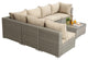 7 Piece Outdoor Garden Furniture Set Rattan Wicker Sectional Sofa Set