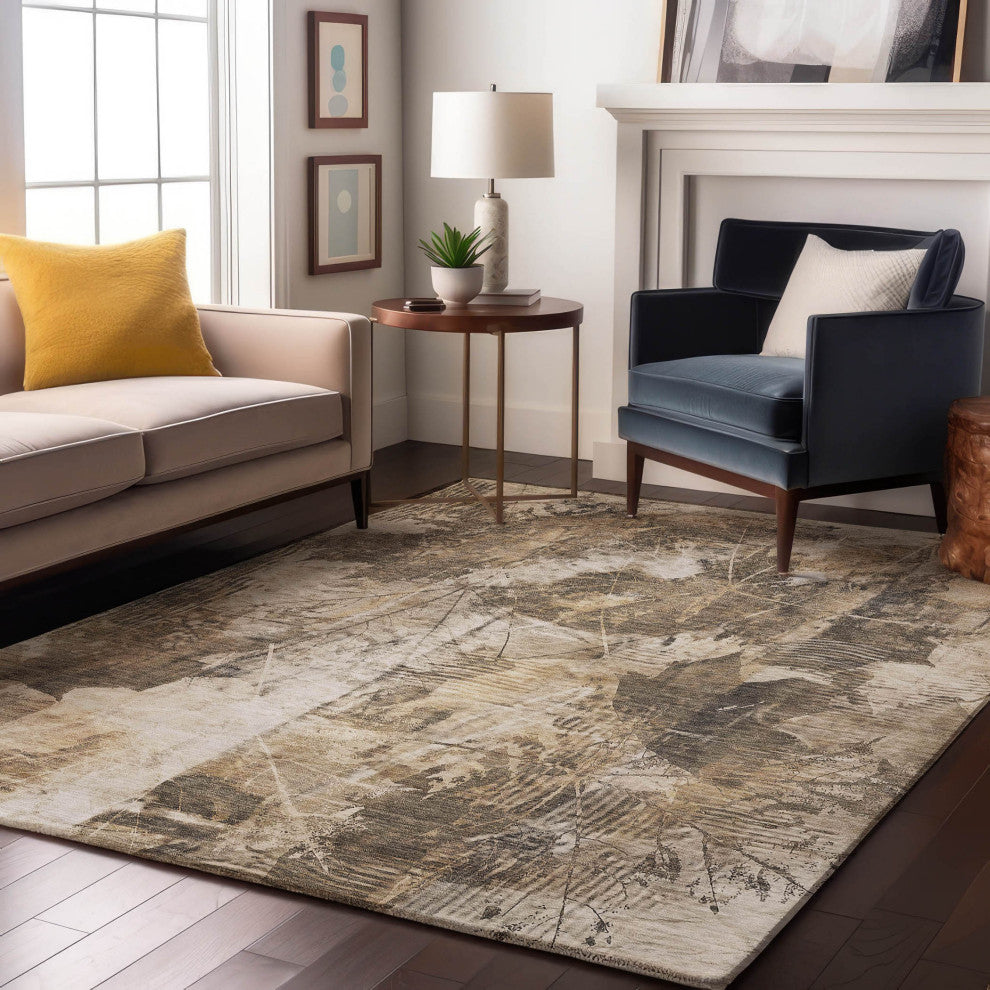Premium Machine Washable Mayfield AMF560 Beige 3' x 5' Rug
