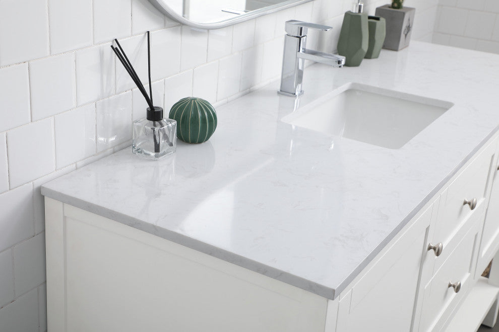 60" Single Bathroom Vanity, White