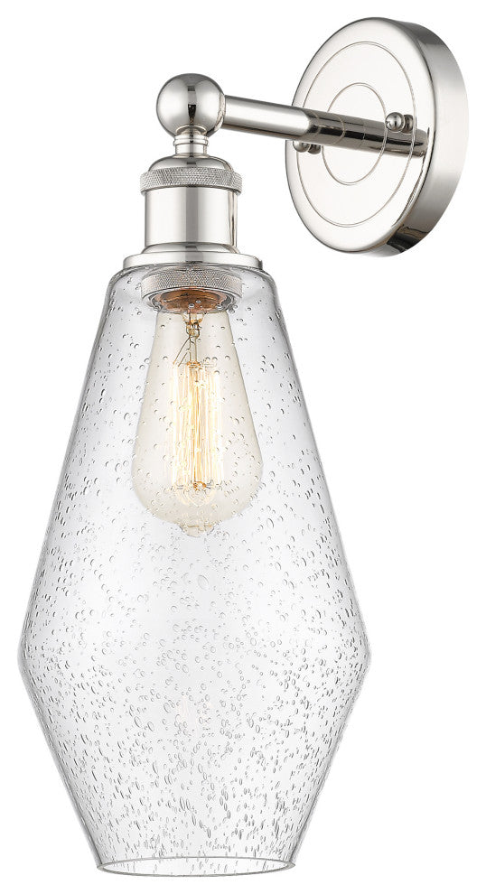 Edison Cindyrella 1-Light 7" Sconce, Polished Nickel, Seedy Shade