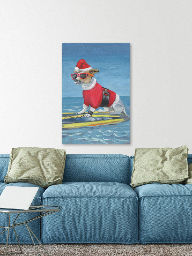 "Santa on the Water" Painting Print on Wrapped Canvas, 24x36