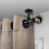 Kubrik Ceiling 1" Curtain Rod/Room Divider, Black, 48-84"