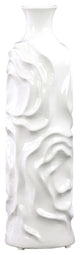 Ceramic Round Cylindrical Vase, White, Medium