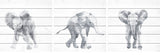 Baby Elephant Walk Triptych, 3-Piece Set, 40x40 Panels