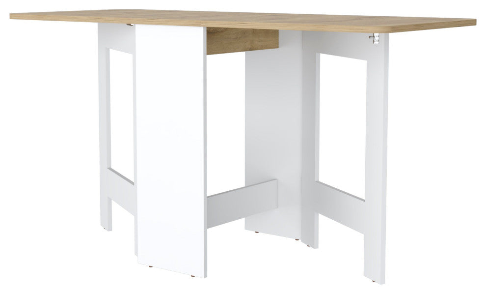 Kailua Folding Dining Table, White/Macadamia