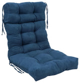 22-"x45" Solid Microsuede Tufted Chair Cushion Blue