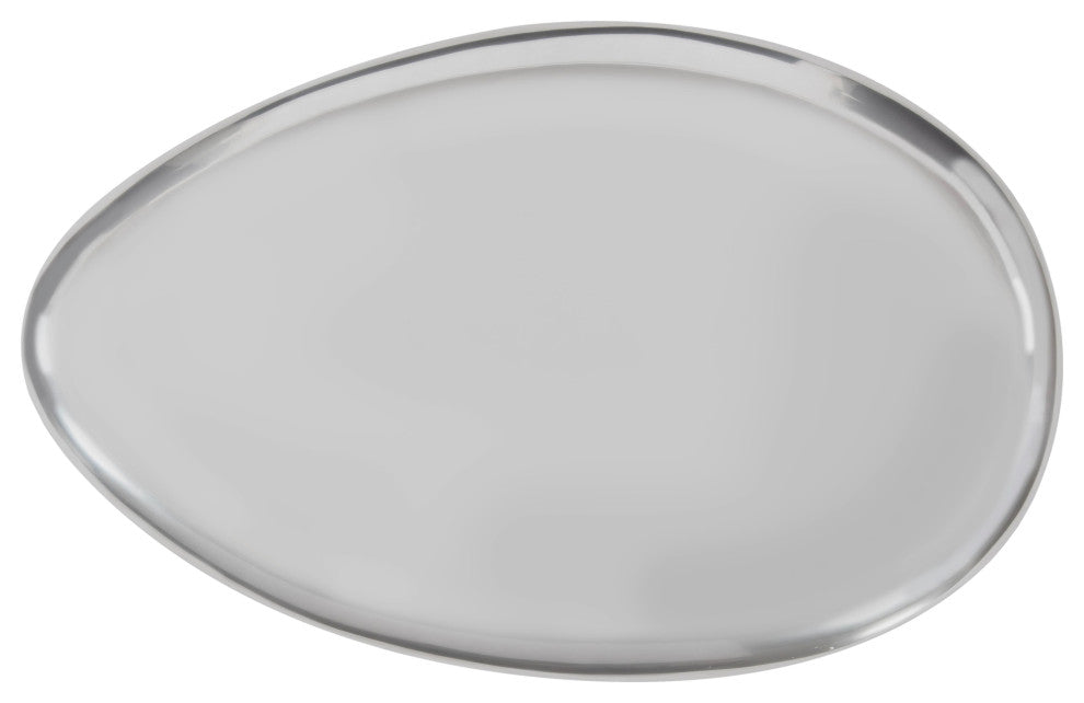 River Stone Coffee Table, Liquid Silver, Large
