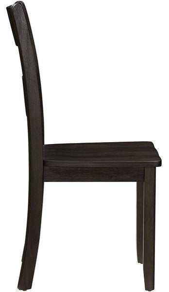 Benzara BM221384 Wooden Side Chair With Ladder Backrest, Set of 2, Dark Brown