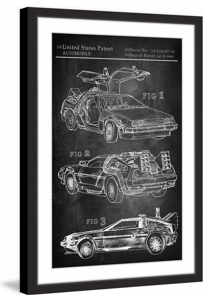 "Back to the Future Car" Framed Painting Print, 16"x24"