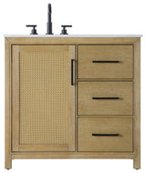 Home Living 36" Single Bathroom Vanity, Linen Oak