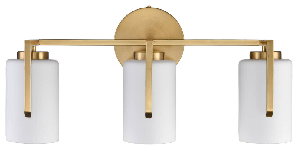 Modern Gold Bath Vanity Lights With Opal Glass,3-Light