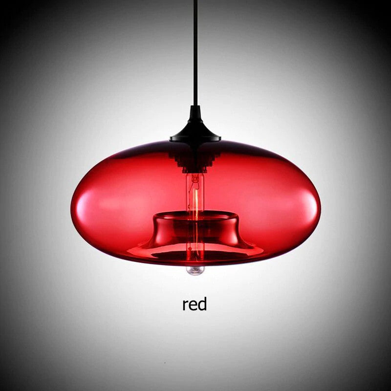 MIRODEMIÂ® Tourrettes-sur-Loup Loft Glass Pendant Lamp, Red