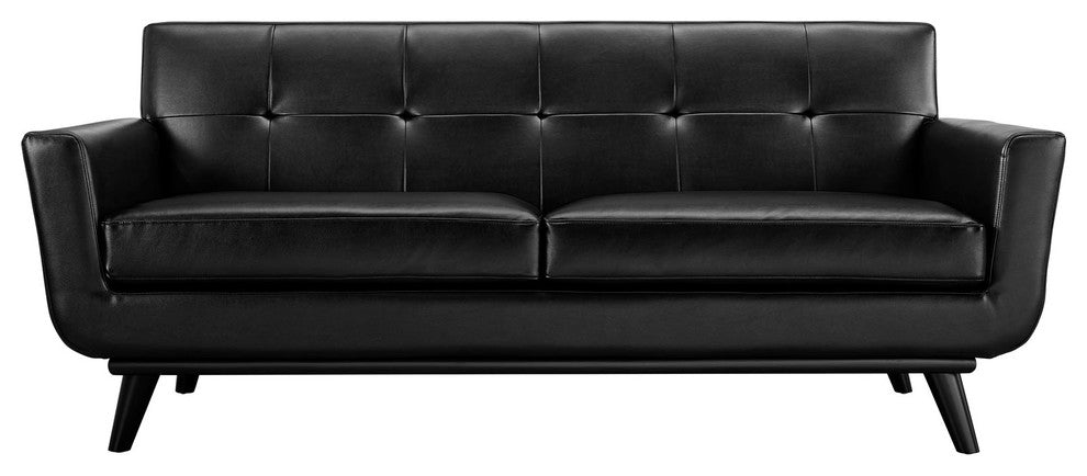 Modern Contemporary Living Room Loveseat Black